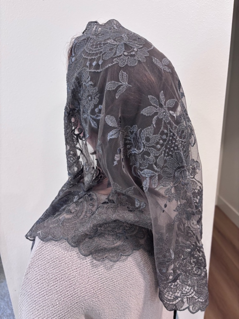 Delicate Lace Scarf Matten catholic head scarf